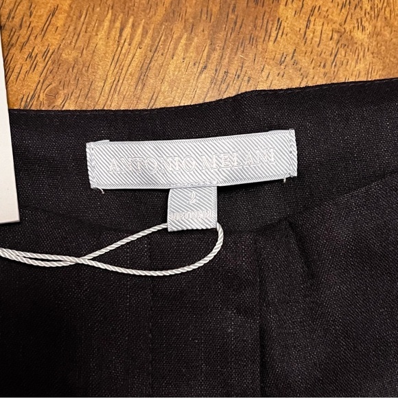 NWT Antonio Melani Kendall Linen Trouser Career Core Pants Navy Size 2 - Picture 5 of 14